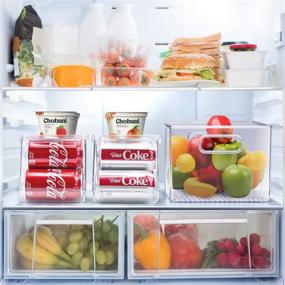 img 1 attached to Sorbus Soda Can Organizer and Canned Food Bin Stackable Dispenser with Lid for Refrigerator, Pantry, Freezer - Holds 9 Cans, BPA-Free, Clear Design (2) - Organize Your Beverage and Food Storage Efficiently