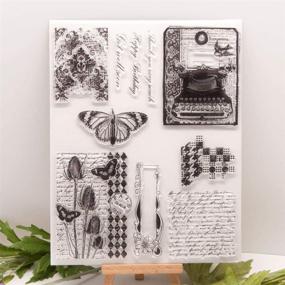 img 1 attached to 📞 Vintage Telephone Clear Stamps with Plaid Background and English Letters – Perfect for Card Making, Scrapbooking, and DIY Decoration