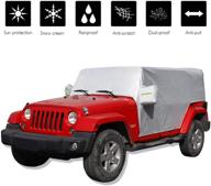 🚗 jecar jeep car cover: weatherproof protection from snow, rain, hail & more | fits jeep wrangler jku jlu 2007-2020 | all submodels, 4 doors logo