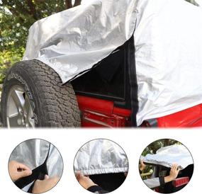 img 1 attached to 🚗 JeCar Jeep Car Cover: Weatherproof Protection from Snow, Rain, Hail & More | Fits Jeep Wrangler JKU JLU 2007-2020 | All Submodels, 4 Doors