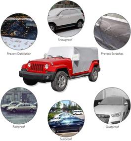 img 3 attached to 🚗 JeCar Jeep Car Cover: Weatherproof Protection from Snow, Rain, Hail & More | Fits Jeep Wrangler JKU JLU 2007-2020 | All Submodels, 4 Doors