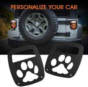 img 4 attached to 🐻 Black Bear Paw Hollow Out Taillight Guard for Jeep Wrangler TJ YJ 1987-2006 - Exterior Rear Taillight Protection Shade Cover by Partol YJ