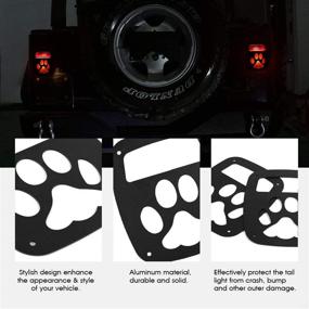 img 1 attached to 🐻 Black Bear Paw Hollow Out Taillight Guard for Jeep Wrangler TJ YJ 1987-2006 - Exterior Rear Taillight Protection Shade Cover by Partol YJ