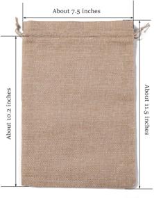 img 3 attached to 🎁 TEXPLUS Set of 20 Assorted Solid Color Burlap Bags with Drawstring for Jewelry Party Favors and Gifts (Assorted Burlap Bags, Size: 7.5"Wx11.5"L)