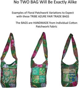 img 2 attached to Бохо Шик: Женская цветочная Хобо-сумка Tribe Azure с плечевым ремешком - Стильная холстная сумка-тоут для модного летнего кроссбоди.