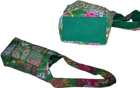 img 3 attached to Бохо Шик: Женская цветочная Хобо-сумка Tribe Azure с плечевым ремешком - Стильная холстная сумка-тоут для модного летнего кроссбоди.