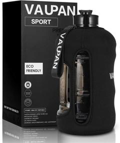 img 4 attached to 💧 Vaupan 2.2L Big Sport Jug: Leakproof Half Gallon Water Bottle for Gym, Fitness & Outdoor Travel – BPA Free Tritan Plastic Flask with Handle (Black)