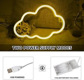 img 1 attached to ☁️ XIYUNTE Cloud Neon Sign - Warm White Cloud Neon Light for Wall Decor - USB/Battery Powered Cloud Neon Signs Decorations - Aesthetic Light Up Sign for Bedroom, Kids Room, Bar, and Nursery Decor