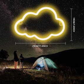 img 3 attached to ☁️ XIYUNTE Cloud Neon Sign - Warm White Cloud Neon Light for Wall Decor - USB/Battery Powered Cloud Neon Signs Decorations - Aesthetic Light Up Sign for Bedroom, Kids Room, Bar, and Nursery Decor