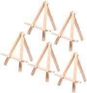 🎨 tosnail 12" tall natural wood tripod easel photo painting display - 5 pack: enhance your artistic showcasing with premium quality! logo
