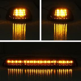 img 3 attached to 🚨 iJDMTOY 3-Piece Set Smoked Black Cab Roof Top Marker Running Lamps with Amber LED Lights for Truck Pickup 4x4 SUV