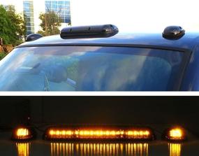img 2 attached to 🚨 iJDMTOY 3-Piece Set Smoked Black Cab Roof Top Marker Running Lamps with Amber LED Lights for Truck Pickup 4x4 SUV