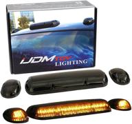🚨 ijdmtoy 3-piece set smoked black cab roof top marker running lamps with amber led lights for truck pickup 4x4 suv logo
