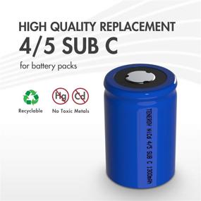 img 2 attached to 🔋 Tenergy 4/5 SubC 1300mAh NiCD Rechargeable Batteries - 15 Pack: Flat Top Batteries for Long-lasting Power