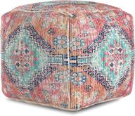 ✨ anji mountain square pouf 20x20x20 pink and blue - stylish and comfortable seating option logo