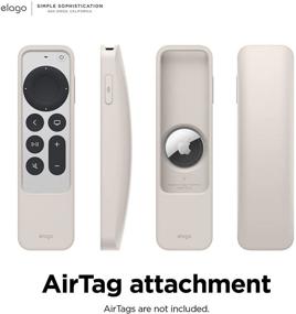 img 1 attached to Чехол elago R5 Locator с петлей для пульта Siri для 2021 Apple TV и Apple AirTag - амортизация ударов, защита от падений, полный доступ ко всем функциям [Камень]