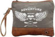 👜 myra bag adventure begins wristlet bag s-1020: sustainable upcycled canvas at its best logo