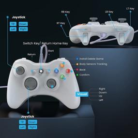 img 2 attached to YAEYE Wired Controller for Xbox 360 with Dual-Vibration Turbo - Xbox 360/360 Slim, PC Windows 7,8,10 (White)