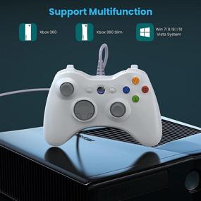 img 3 attached to YAEYE Wired Controller for Xbox 360 with Dual-Vibration Turbo - Xbox 360/360 Slim, PC Windows 7,8,10 (White)