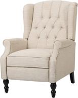 vintage light beige reclining armchair: gdf studio elizabeth tufted fabric recliner - the perfect reading companion logo