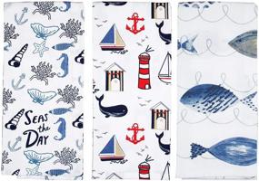 img 4 attached to Coastal Kitchen Towels Nautical Seashell Kitchen & Dining