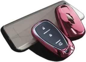 img 1 attached to 🔑 GEERUI Chevrolet Key Fob Cover Case Shell + Key Chain for 2016-2020 Malibu Camaro Cruze: Pink