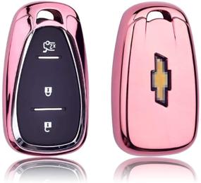 img 4 attached to 🔑 GEERUI Chevrolet Key Fob Cover Case Shell + Key Chain for 2016-2020 Malibu Camaro Cruze: Pink