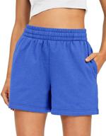 stay cool and active: ezymall women's comfy sweat shorts with pockets for summer fitness and casual wear логотип