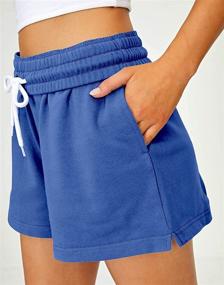 img 3 attached to Stay Cool and Active: Ezymall Women's Comfy Sweat Shorts with Pockets for Summer Fitness and Casual Wear