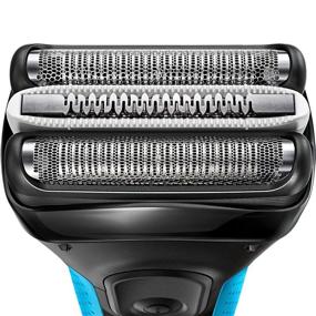img 2 attached to 💈 Rechargeable Braun Electric Series 3 Razor with Precision Trimmer - Wet & Dry Foil Shaver for Men in Blue/Black, 4 Piece Set