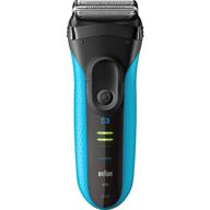 💈 rechargeable braun electric series 3 razor with precision trimmer - wet & dry foil shaver for men in blue/black, 4 piece set logo