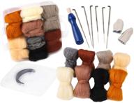 🧵 complete needle felting kit with 8 colors wool roving, storage box & tools logo