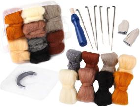 img 4 attached to 🧵 Complete Needle Felting Kit with 8 Colors Wool Roving, Storage Box & Tools