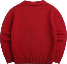 img 3 attached to 👕 Sooxiwood Little Cardigan V Neck Striped Boys' Sweaters: Comfortable and Stylish Clothing