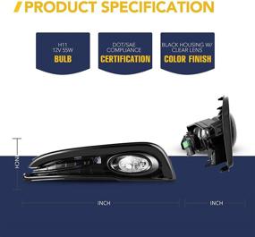 img 2 attached to 🚗 Фары противотуманные Honda Civic Sedan 2013-2015 с лампами галогеновыми H11 12V55W - Полный комплект, Включающий Монтажную Единицу, Комплект Проводки и Выключатель (Линза с Прозрачным Стеклом) - AUTOFREE, 1 Пара