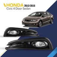 🚗 фары противотуманные honda civic sedan 2013-2015 с лампами галогеновыми h11 12v55w - полный комплект, включающий монтажную единицу, комплект проводки и выключатель (линза с прозрачным стеклом) - autofree, 1 пара логотип