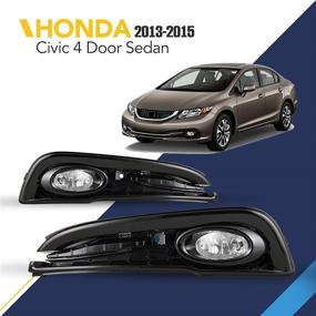 img 4 attached to 🚗 Фары противотуманные Honda Civic Sedan 2013-2015 с лампами галогеновыми H11 12V55W - Полный комплект, Включающий Монтажную Единицу, Комплект Проводки и Выключатель (Линза с Прозрачным Стеклом) - AUTOFREE, 1 Пара