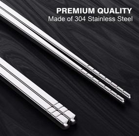 img 2 attached to 🥢 Omia Premium Reusable Metal Stainless Steel Chopsticks - Lightweight Utensils for Easy and Safe Use