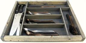 img 1 attached to 🍽️ Large Knork Storage Tray/Flatware Organizer in Weathered Gray shade