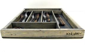 img 2 attached to 🍽️ Large Knork Storage Tray/Flatware Organizer in Weathered Gray shade