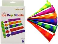 helpcook silicone ice pop molds - set of 6 popsicle molds - drip free popsicle maker for kids - bpa free freezer tubes with lids - ideal for snacks, popsicles, yogurt sticks, juice, and ice candy pops logo