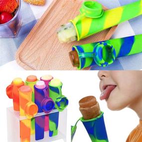 img 1 attached to Helpcook Silicone Ice Pop Molds - Set of 6 Popsicle Molds - Drip Free Popsicle Maker for Kids - BPA Free Freezer Tubes with Lids - Ideal for Snacks, Popsicles, Yogurt Sticks, Juice, and Ice Candy Pops