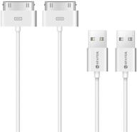high-quality 30-pin usb sync and charging cable for iphone 4/4s/3g/3gs, ipad 1/2/3, and ipod (5'/1.5 meter) - pack of 2 logo