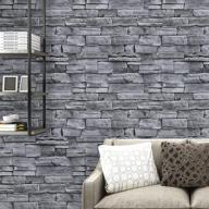 🧱 stone peel and stick wallpaper - 17.71" x 393.7" - self-adhesive, removable, brick design - decorative, easy to apply, peel & stick логотип