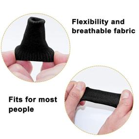 img 2 attached to Finger Sleeves and Thumb Splint Brace for Finger Support - Elastic Finger Tape for Breathable Compression, Pain Relief, Trigger Finger - Sports Compression Aids - Set of 10 (Black)