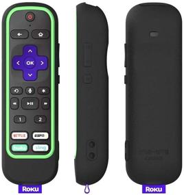 img 3 attached to 📱 SIKAI Protective Case for ROKU Voice Remote Pro, Roku Ultra 2020/2019 Remote Cover, Shockproof Silicone Sleeve for Roku Ultra 4800R 4670R RCS01R Voice Remote Pro - Anti-Lost with Loop (Black-Glow Green)