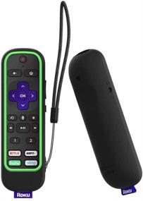 img 4 attached to 📱 SIKAI Protective Case for ROKU Voice Remote Pro, Roku Ultra 2020/2019 Remote Cover, Shockproof Silicone Sleeve for Roku Ultra 4800R 4670R RCS01R Voice Remote Pro - Anti-Lost with Loop (Black-Glow Green)