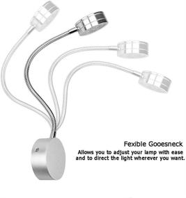 img 1 attached to Gooseneck Wall-Mounted Bedside Reading Lights with Switch Plug - Lysed, Warm Light, 3W