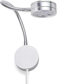 img 4 attached to Gooseneck Wall-Mounted Bedside Reading Lights with Switch Plug - Lysed, Warm Light, 3W