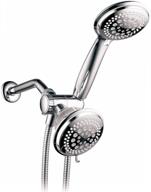 hotel spa shower heads with handheld spray: high pressure 2-in-1 shower head, 36-setting, 4-inch showerhead with 4-inch handheld shower head, includes 5-foot shower hose, showerspa in chrome logo